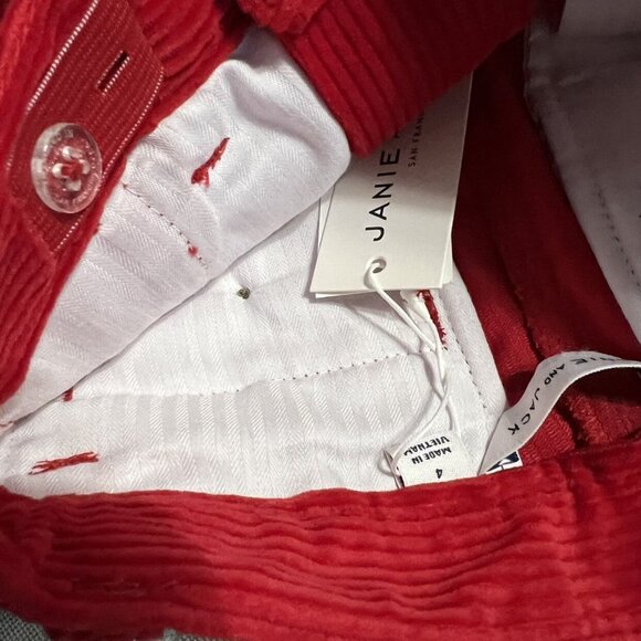 NEW Janie & Jack Sz 4 Red Corduroy Pants Slacks - Picture 7 of 7